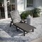 Merrick Lane Gaylord Set of 2 Adjustable Adirondack Loungers with Cup Holders- All-Weather Indoor/Outdoor HDPE Lounge Chairs